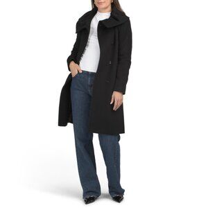 ICONS BY CINZIA ROCCA Black Wool And Cashmere Blend Oversized Collar Coat